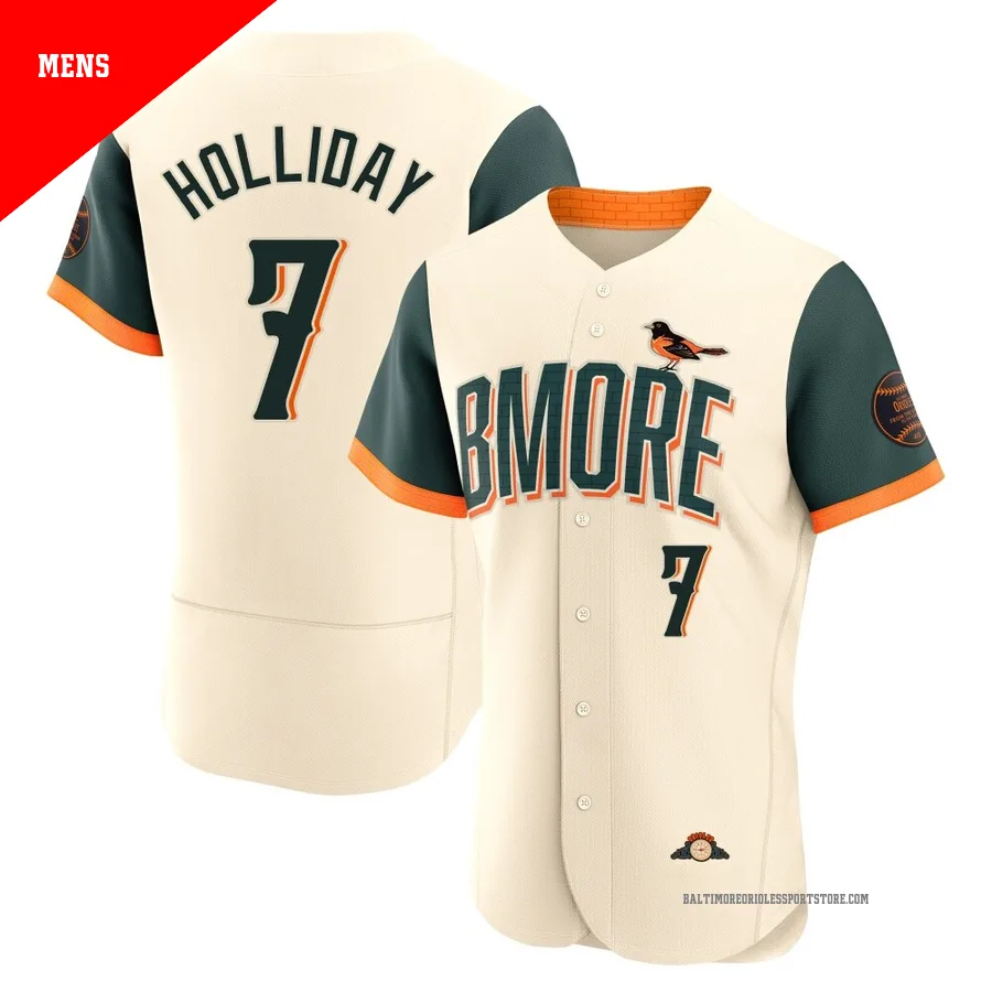 Baltimore Orioles ＃7 Jackson Holliday Men's Cream Authentic 2026 City Connect Stadium Jersey