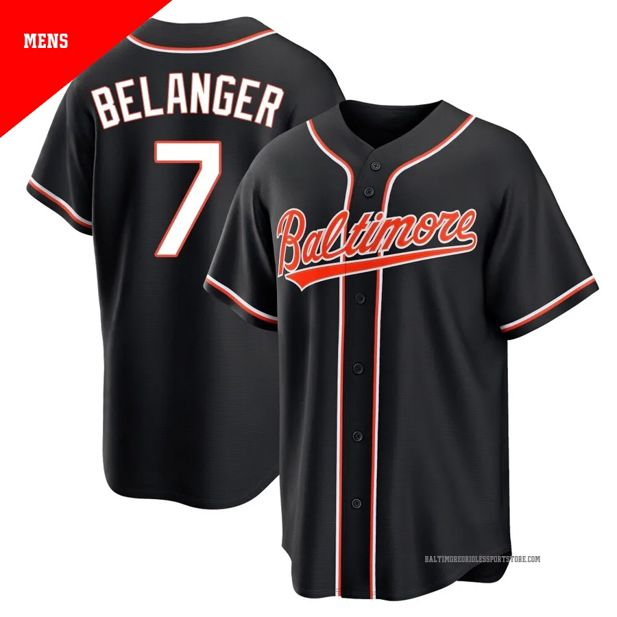 Baltimore Orioles ＃7 Mark Belanger Men's Black Replica Fashion Out Jersey