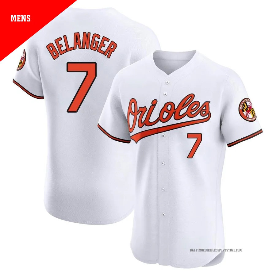 Baltimore Orioles ＃7 Mark Belanger Men's White Elite Home Jersey
