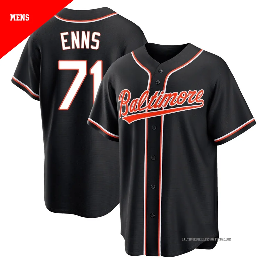 Baltimore Orioles ＃71 Dietrich Enns Men's Black Replica Fashion Out Jersey