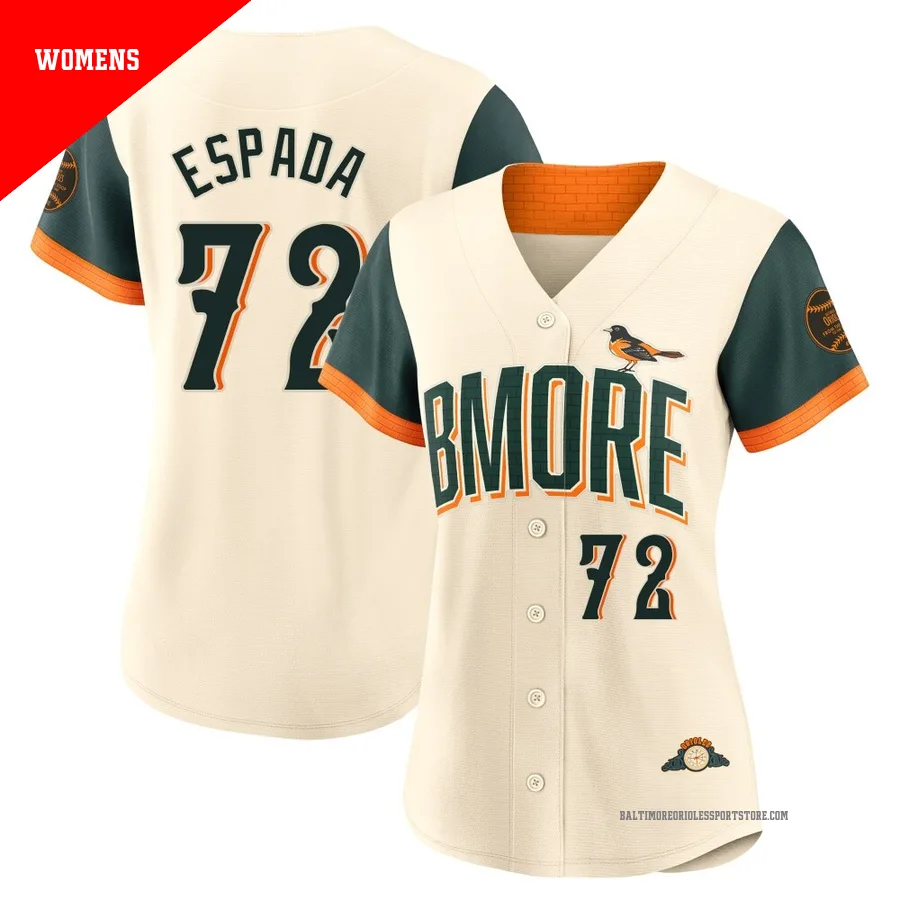 Baltimore Orioles ＃72 Jose Espada Women's Cream Limited 2026 City Connect Stadium Jersey