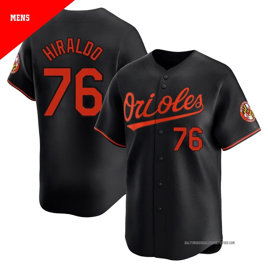 Baltimore Orioles ＃76 Yaramil Hiraldo Men's Black Limited Alternate Jersey