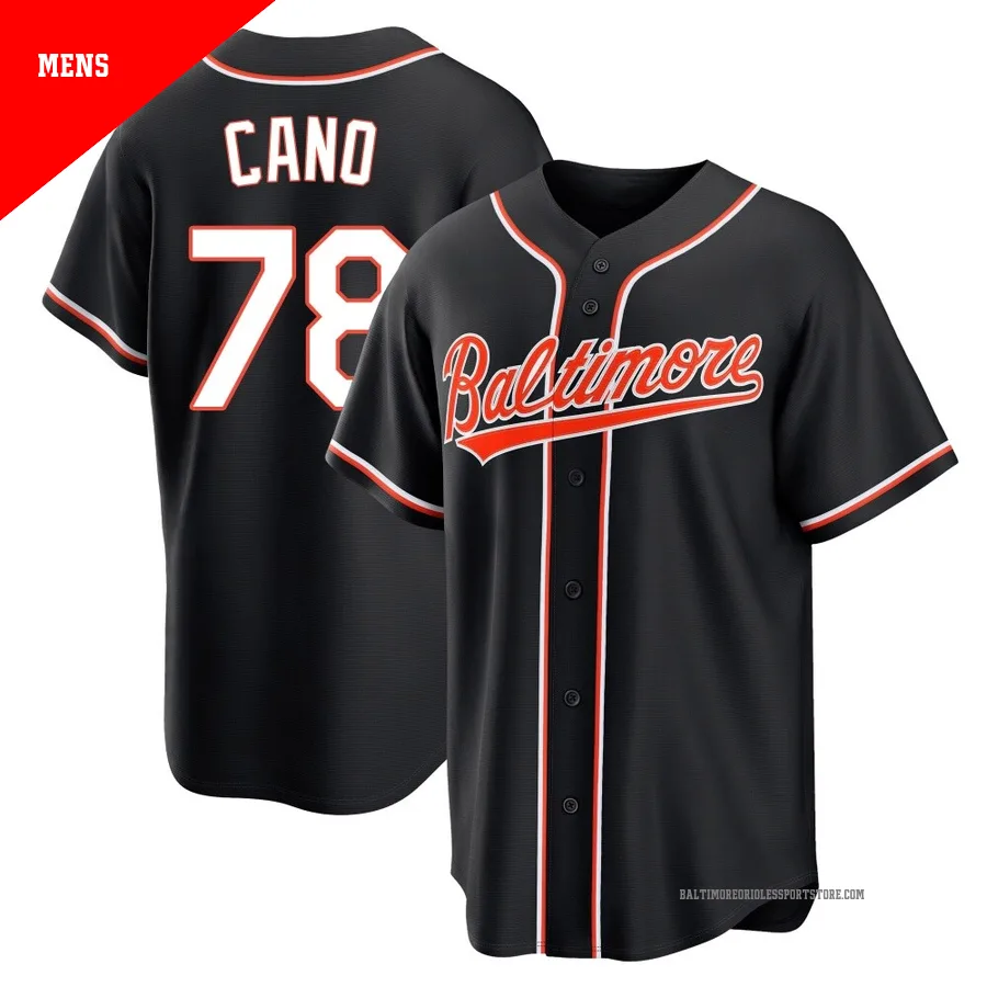 Baltimore Orioles ＃78 Yennier Cano Men's Black Replica Fashion Out Jersey