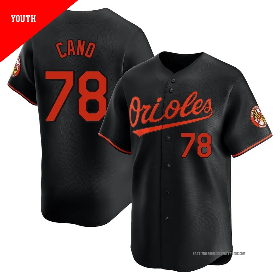 Baltimore Orioles ＃78 Yennier Cano Youth Black Limited Alternate Jersey
