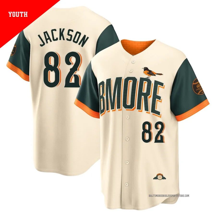 Baltimore Orioles ＃82 Jeremiah Jackson Youth Cream Limited 2026 City Connect Stadium Jersey