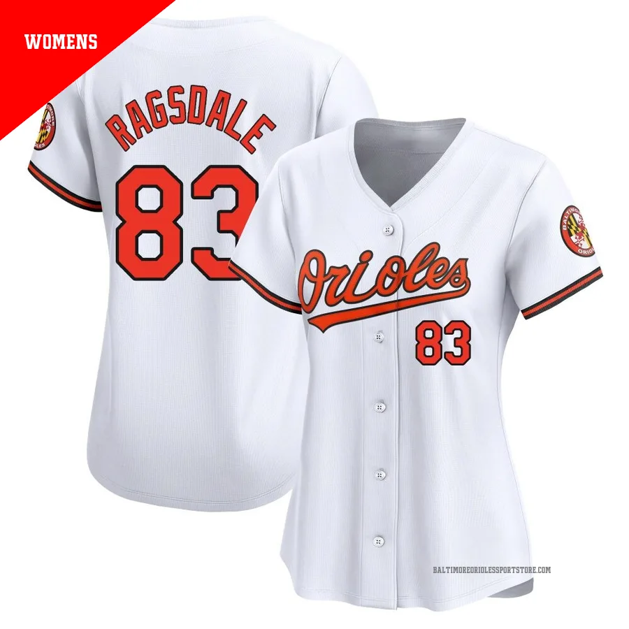 Baltimore Orioles ＃83 Carson Ragsdale Women's White Limited Home Jersey