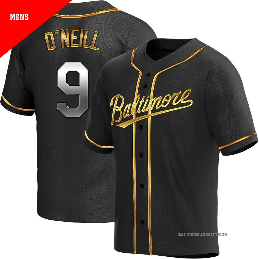 Baltimore Orioles ＃9 Tyler O'Neill Men's Gold Replica Black en Alternate Jersey