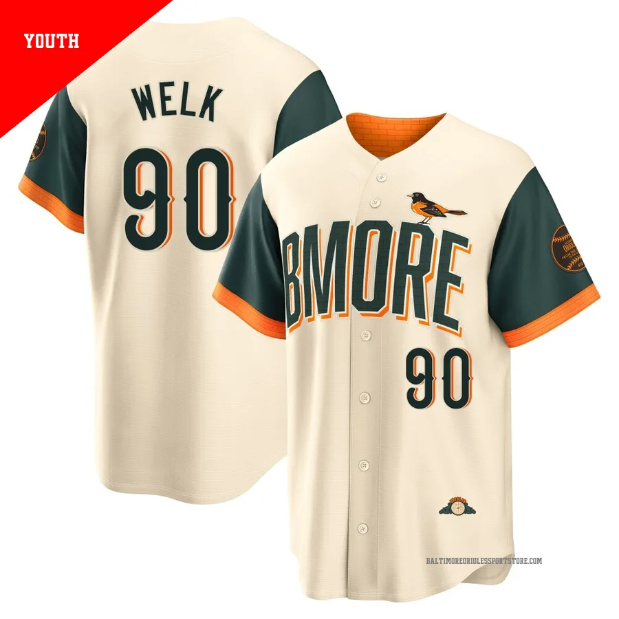 Baltimore Orioles ＃90 Toby Welk Youth Cream Limited 2026 City Connect Stadium Jersey
